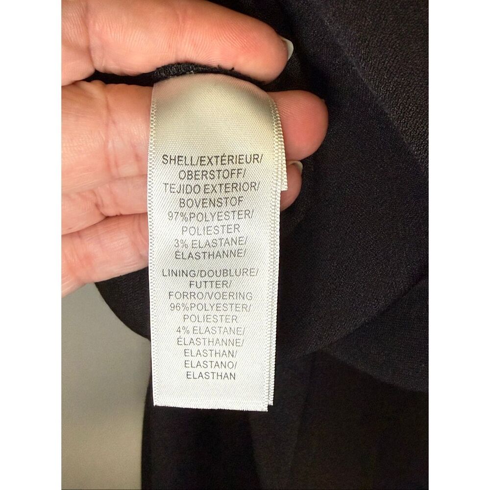 Adriana Papell Women’s scallop V-neck, capped sleeve black jumpsuit size 12 NWOT - Picture 11 of 11